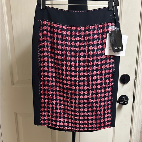Carlisle Dresses & Skirts - Carlisle VICTOIRE Pink and Black Pencil Skirt, Size 2, Waist 14, L 22”, NWT